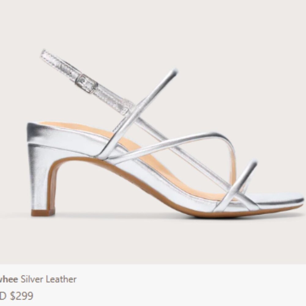 Bared Footwear Silver Leather Sandals, Size 39 (9)